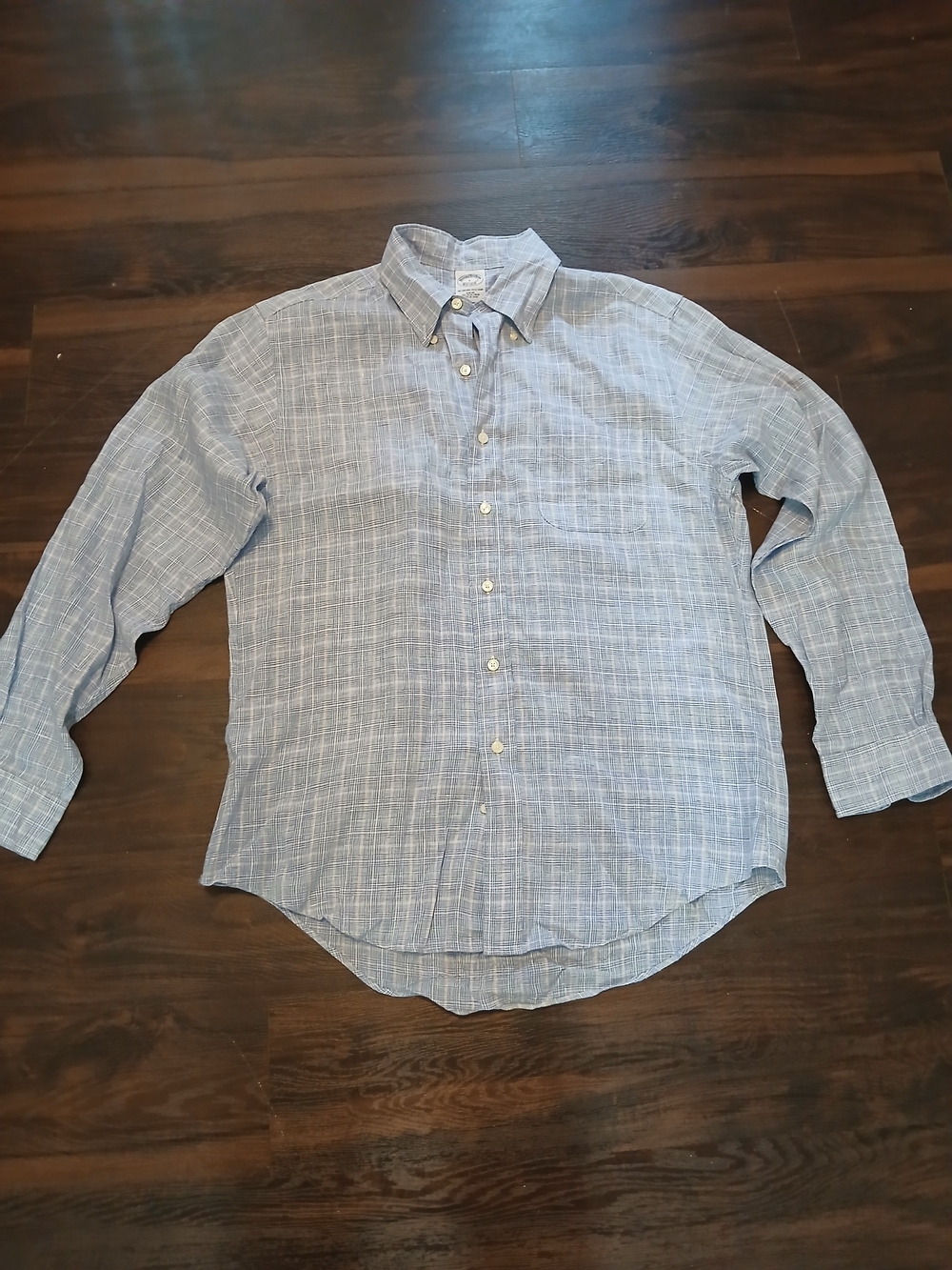 Brooks Brothers Light Blue Plaid Button-Down Shirt